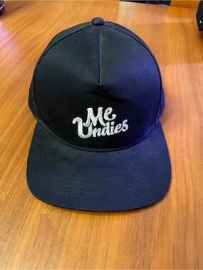 MeUndies Black Hat with White Script Logo